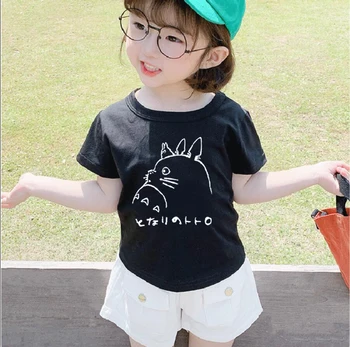 Totoro Anime Imprimare Tricou Copii Moda Toddler Boys Girls T-shirt, cu Mâneci Scurte pentru Copii Casual Desene animate Tricouri Tricouri Tinuta Fete