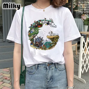 Totoro Spiritul tricou Ghibli Studio femme Japonez de desene animate Anime femei tricou t-shirt Miyazaki Hayao haine de sex feminin kawaii