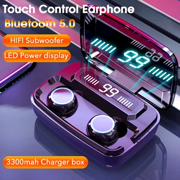 Touch Control Căști fără Fir Bluetooth stereo gaming headset Sport rezistent la apa Căști cu Microfon, LED-uri de Încărcare cutie