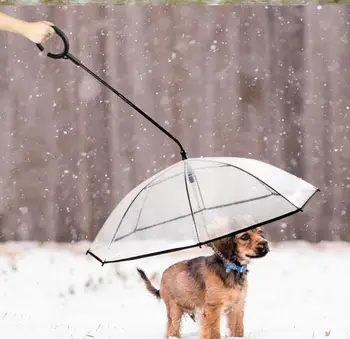 TPU animale de Companie Umbrelă Păstrează Uscată pentru animale de Companie Confortabil în Ploaie, Ninsoare, Lapoviță, Convenabil Umbrela de Ploaie Transparentă cu Câinele Duce Solid