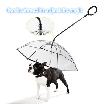TPU animale de Companie Umbrelă Păstrează Uscată pentru animale de Companie Confortabil în Ploaie, Ninsoare, Lapoviță, Convenabil Umbrela de Ploaie Transparentă cu Câinele Duce Solid