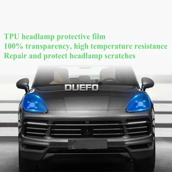 TPU Faruri Masina de Protecție a Rezista Film B-Pilon C-Pilon Autocolant Transparent pentru Porsche Cayenne, Panamera Macan 718
