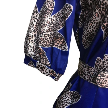 Tradiționale Africane Dashiki Femeie Leopard Imprimate Dress V-gât a se Potrivi de Moda de Îmbrăcăminte 2020 Nou Casual Bazin Rochii de Petrecere