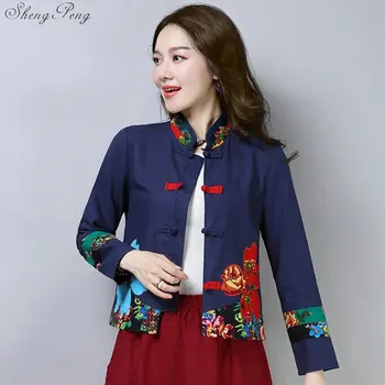 Tradițională chineză de îmbrăcăminte pentru femei cheongsam sus mandarin guler femei topuri si bluze oriental China îmbrăcăminte V1362