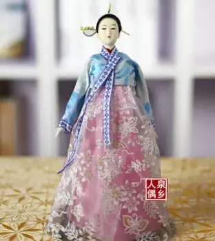 Tradițională coreeană Rășină Papusa 30CM Rafinat Hanbok Păpuși Pentru Decor Acasă Populară coreeană Papusa Statuetă de Păpuși Meșteșugurilor de Artă ZL234