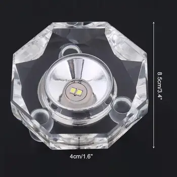 Transparent, LED Luminos de Bază de Lumină de Cristal de Sticlă Transparentă Obiecte de Afișare Laser Alb Rotund suportul de Bază Cu NOI Adaptor