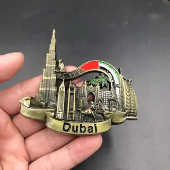 Transport gratuit 3D Autocolante Frigider Magneți Metal Magneți de Frigider Dubai Belgia Austria Viena Celebra Clădire Model de Suveniruri