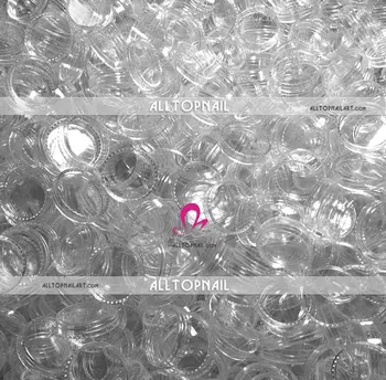 Transport gratuit - 3g Mici Rotunde Clare borcane de Sticla cu Capace 150x Greu Vas de Plastic Nail Art de Stocare
