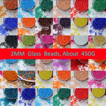 Transport gratuit 450G 2mm cehă Semințe Margele Spacer transparente, margele murano, margele de sticla pentru a face bijuterii DIY Alege 19 Culori