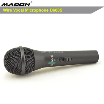 Transport gratuit, D660S cu fir dinamic cardioid profesional de microfon vocal , D660S cu fir microfon vocal