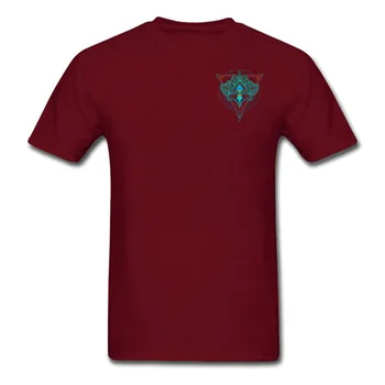 Transport gratuit de Înaltă Calitate de Moda Mens T Shirt de Lotus, Floarea Vieții în Triunghi Imprimare Tricouri Pentru Adulți Personalizate Om Tees