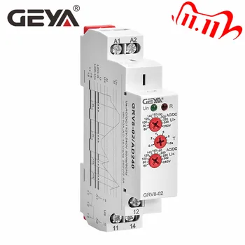 Transport gratuit GEYA GRV8-02 Tensiune Monitor Dispozitiv de Supra-tensiune și Sub tensiune Releul de Protecție DC 12V 24V 48V 110V 220V 240V