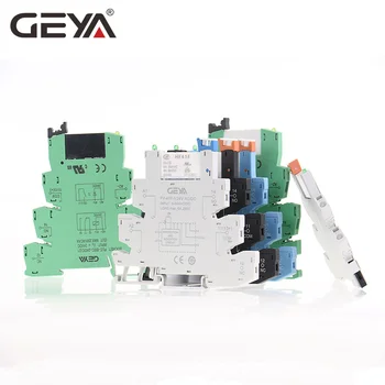 Transport gratuit GEYA Slim Modul Releu Circuit de Protecție 6A Releu de 12V sau 24V Soclu Releu 6.2 mm grosime Releu Electromagnetic