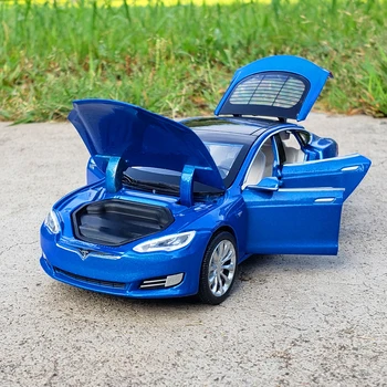 Transport gratuit nou 1: 32 Aliaj Masina Tesla Model S MODEL3 Model X Metal Model de Masina de Șase Ușa de Sunet Și Lumină Trage Înapoi Mașină de Jucărie Cadou
