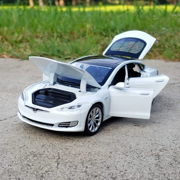 Transport gratuit nou 1: 32 Aliaj Masina Tesla Model S MODEL3 Model X Metal Model de Masina de Șase Ușa de Sunet Și Lumină Trage Înapoi Mașină de Jucărie Cadou