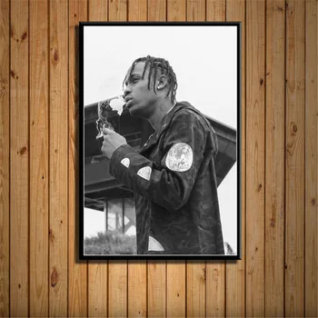 Travis Scott Vedeta A Muzicii Rap Hip Hop Rapper Model De Moda De Arta Pictura De Epocă Panza Poster De Perete Decor Acasă