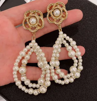 Trendy Elegant De Perle Lung Legăna Cercei Pentru Femei Bijuterii Perle Șir De Cercei Statement Petrecere De Nunta Cadou
