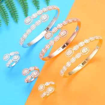 Trendy Farmece de Lux Stiva Brățară Pentru Femei Nuntă Plină AAA Zircon Cristal CZ Dubai Bratara Petrecere Bijuterii 2019