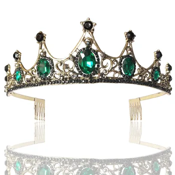 Trendy Nunta Coroana Regală De Mireasa Tiara Reginei Mireasa Coroana Concurs Rosu Verde Roz Bentiță De Păr Printesa Bijuterii Ornament
