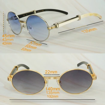 Trendy Oval Corn de Bivol ochelari de Soare Carter de Lux pentru Bărbați Ochelari de Epocă Corn de Bivol Nuante Deco Ochelari de Soare Rame