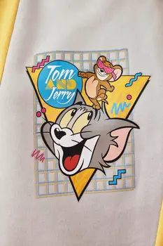 Trendyol Culoare Gri Blocky Tom & Jerry Licențiat Tipărite Prietenul Tricotate Bluza TWOAW21SW0209