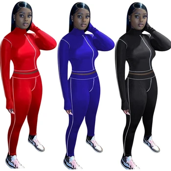 Trening Două Bucata Set de Pantaloni Femei Topuri de Cultură și Jambiere Pantaloni Set Costume de trening Femei Antrenament de Sport Femei Joggeri Set Haine