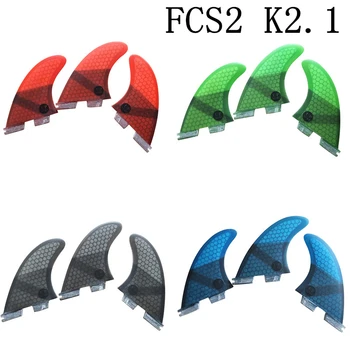 Tri fin FCS2 Surf Aripioare K2.1 Fin 3pcs / set placă de Surf fin surfing fin Quilhas propulsorului Albastru/Verde/Rosu/Portocaliu/Gri