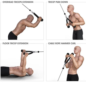Triceps Rope Împinge Trage în Jos Cablul De Exercitii de Culturism Antrenament de fitness pentru Acasa sau Sala de Fitness-și Exercite Corpul Echipamente #rm
