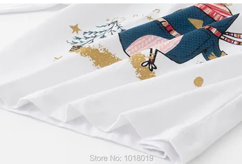 Tricot Bumbac tricou Copii Marca pentru Fete Copii cu Maneca Lunga t-shirt Desene animate Tricou Alb Topuri Bluza Fetita Haine