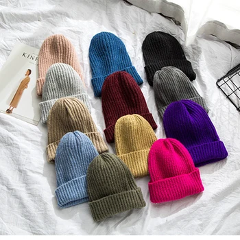 Tricotate Pălărie pentru Femei Toamna Iarna Cald de Lână Capac Oameni de Toate-meci Pulover Îngroșat de Protecție pentru Urechi Palarie Cald Simplu Căciuli 2020