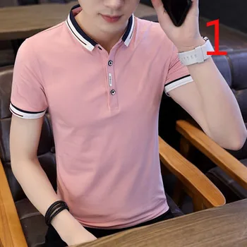 Tricou barbati tricou guler 2020 vara noi coreean tendință tendință slim jumătate cu mâneci haine cx