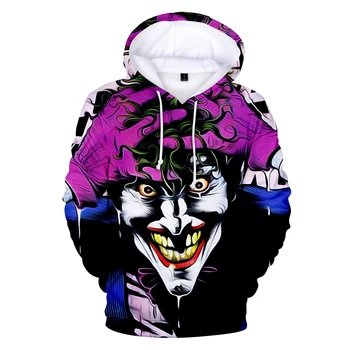 Tricou Hanorace Streetwear Hanorace Hanorac pentru Cupluri Strat de Moda Haha Joker de Imprimare 3D Hip Hop Amuzant Toamna Barbati/femei