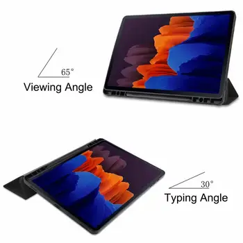 Trifold Flip de Protecție din Piele PU Caz Comprimat Pentru Samsung Pentru Galaxy Tab S7 Plus 2020 12.4 Inch SM-T970 T975 cu S Pen Holder