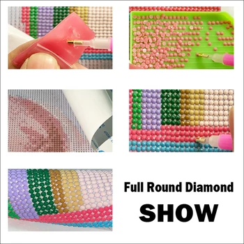 Triptic 5D DIY Diamant Tablou Brodat rose Desen lucru Manual Complet Pătrat/Diamant rotund Mozaic cruciulițe Decor Acasă