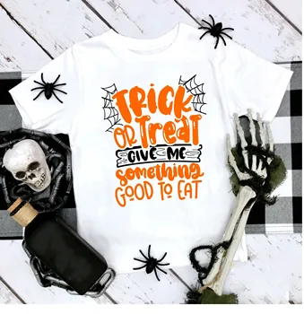 Truc sau Trata Halloween Cămașa Dă-Mi Ceva Bun De mâncare de Halloween Tricou Tricouri Copii Halloween Truc sau Trata Haine