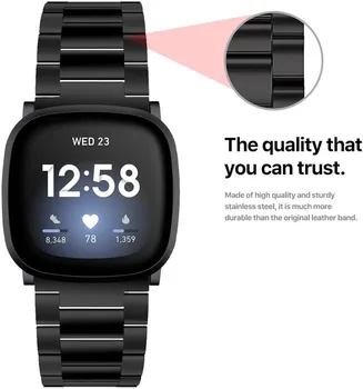 Trupa Ceas Pentru Fitbit-Versa 3 Solidă Din Oțel Inoxidabil Curea Bratara Fitbit Sens Watchbands Accesorii Femei Bărbați