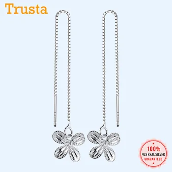Trustdavis 925 Masiv din Argint Cercei Fluture Drăguț Legate 8.4 cm Picătură Stick Fete Prieteni Cadou DA280