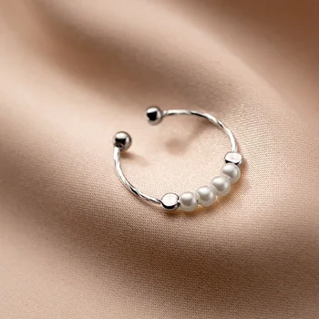 TrustDavis Real Argint 925 Moda Dulce Sinteza Perla de Deschidere Inel Pentru Femei Petrecerea de Nunta Bine S925 Bijuterii DB188