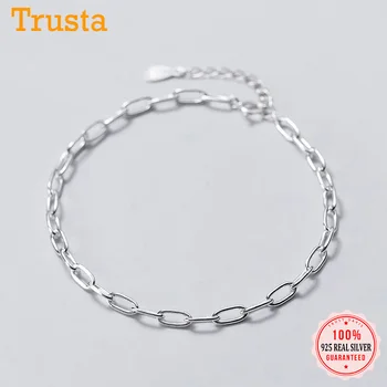 Trustdavis Real Argint 925 Moda Minimalist Lanț Brățară Brățară Pentru Femei, Nunta, Ziua de nastere S925 Bijuterii Cadou DA1831