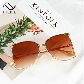 TTLIFE Clasic Neregulate ochelari de Soare pentru Femei Big Cadru Bărbați Brand de Lux Ochelari de Soare Cadru Metalic Ochelari de sex Feminin Modis Oculos