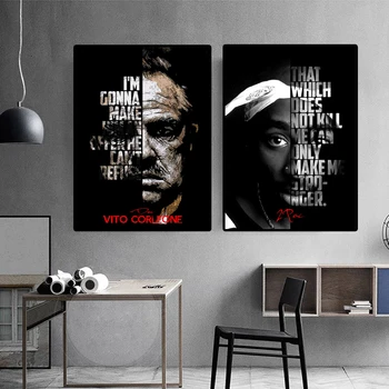Tupac Shakur Nașul Figura Portret Motivațional Postere, Printuri Moderne, Arta de Perete Panza Pictura Poze de Perete pentru Camera de zi