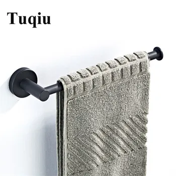 Tuqiu 25cm Prosop Bara de Montat pe Perete suport Prosop Baie din Alamă și Oțel Inoxidabil Prosop, Cuier Feroviar Negru Mat Suport pentru Prosop