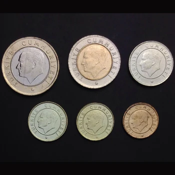 Turcia Set 6 Noi, Originale, Originale Monede Reale Colecta Emiterea De Monede Unc Aisa