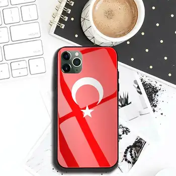 Turcia Steag turcesc Telefon Caz Pentru Iphone 11 Pro MAX XR X 7 8Plus SE2020 DIY rezistent la Șocuri Sticlă Silicon Moale Marginea