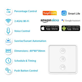 Tuya de Viață Inteligentă WiFi Cortina Întrerupător pentru Jaluzele rulou motor Electric de Start Google Alexa Ecou Vocea de Control Acasă Inteligent