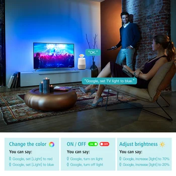 Tuya Wifi USB Led Strip 5050 RGB Culoare Schimbare de Lumină Funcționează Cu Alexa de Start Google Wifi Control Vocal Pentru pc tv iluminare din spate