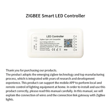 Tuya Zigbee 3.0 Smart LED Controler RGB+CCT Estompat 6pini Banda de Lumina Controller Wireless DC12-24V Lucra Cu Alexa de Start Google