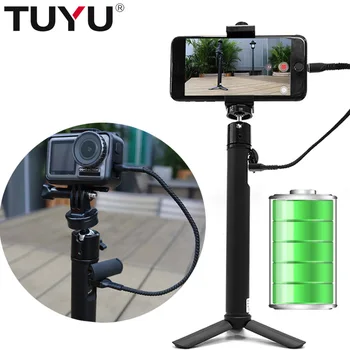 TUYU 2 in1 Portabile 5200mah Baterie Camera de Putere Selfie Stick pentru DJI OSMO de Acțiune GoPro Hero7 6 5 4 sj8 accesorii de telefon Mobil