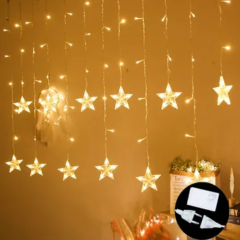 Twinkle Star Lampa LED Șir de Lumini Zână Ghirlanda Christams Decoratiuni pentru Casa Navidad Anul Nou Living, Perdele de Lumini
