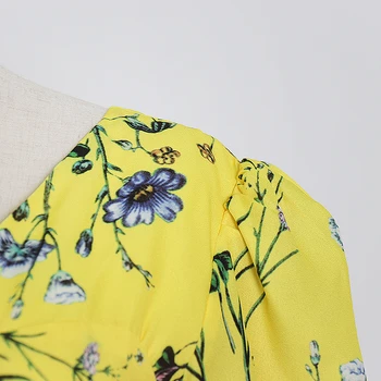 TWOTWINSTYLE Asimetric Imprimate Tricou Pentru Femei Oblic Guler Maneca Lunga Elegante Lovit Bluza de Culoare Feminin 2020 Moda Toamna Maree